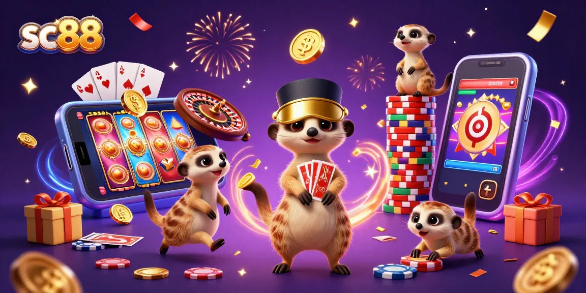 Experience exhilarating slots and games at SC88, where meerkats run a lively casino.