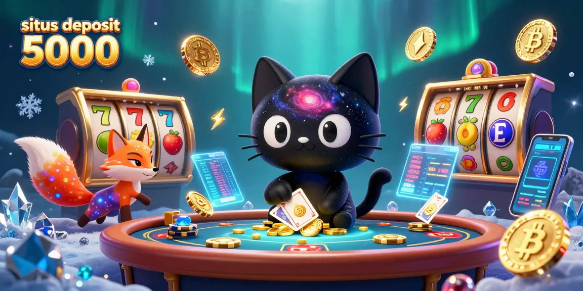 Play exciting games at situs deposit 5000 with vibrant 3D cosmic casino art and dynamic elements.