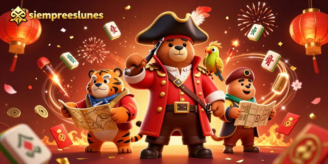 Engage with siempreeslunes casino excitement, featuring stylish 3D illustrations of joyful characters celebrating with vibrant gambling elements.