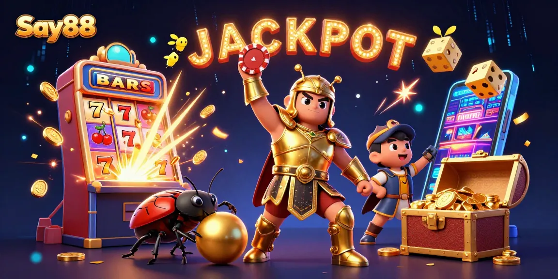 Experience the excitement at Say88 with vibrant jackpot scenes and dynamic casino elements!