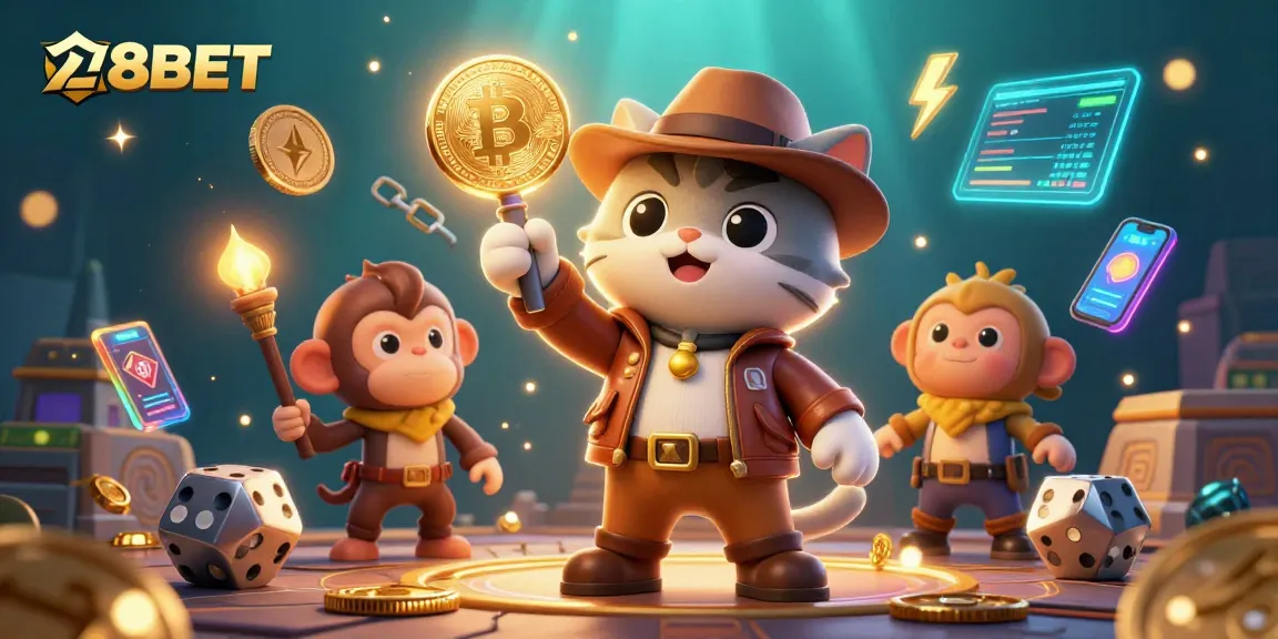 Optimize your betting experience with 28BET's rich casino exploration scene featuring 3D elements.