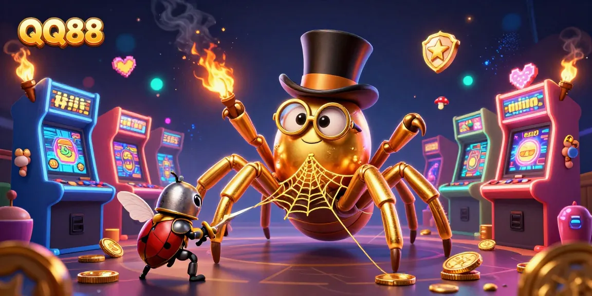 Join the adventure with QQ88 as the golden tarantula weaves a jackpot web among slot machines.